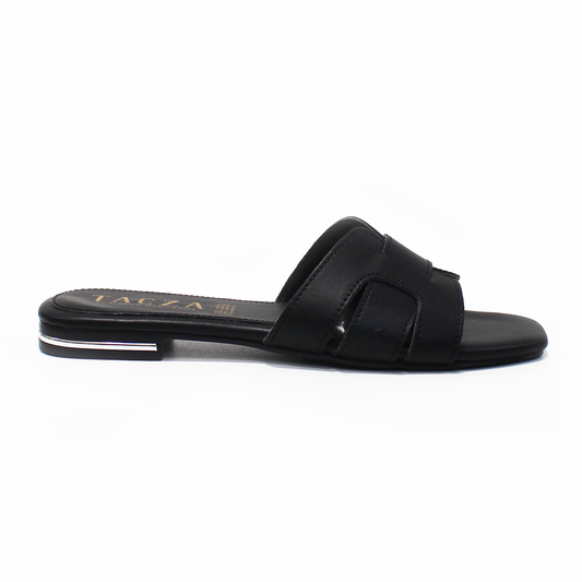 Sandalia de Piso Negra tipo Hermes de Dama TACZA