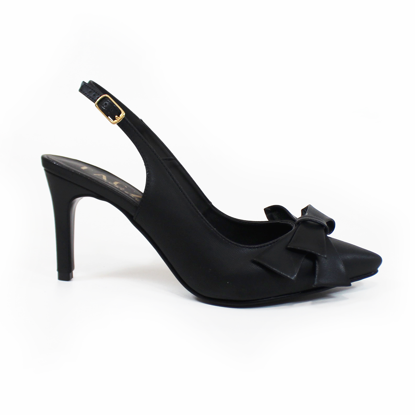 Zapatilla Slingback Negro con Moño de Dama TACZA