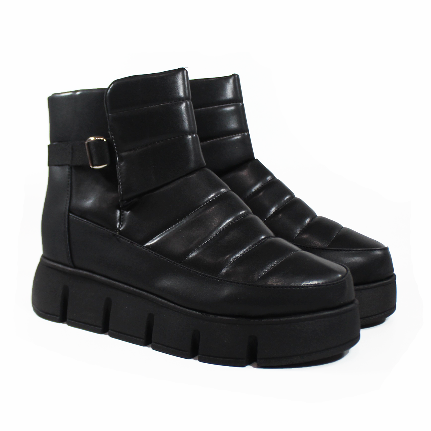 Botín Negro Acolchado Casual de Plataforma SUAVE CAMINAR