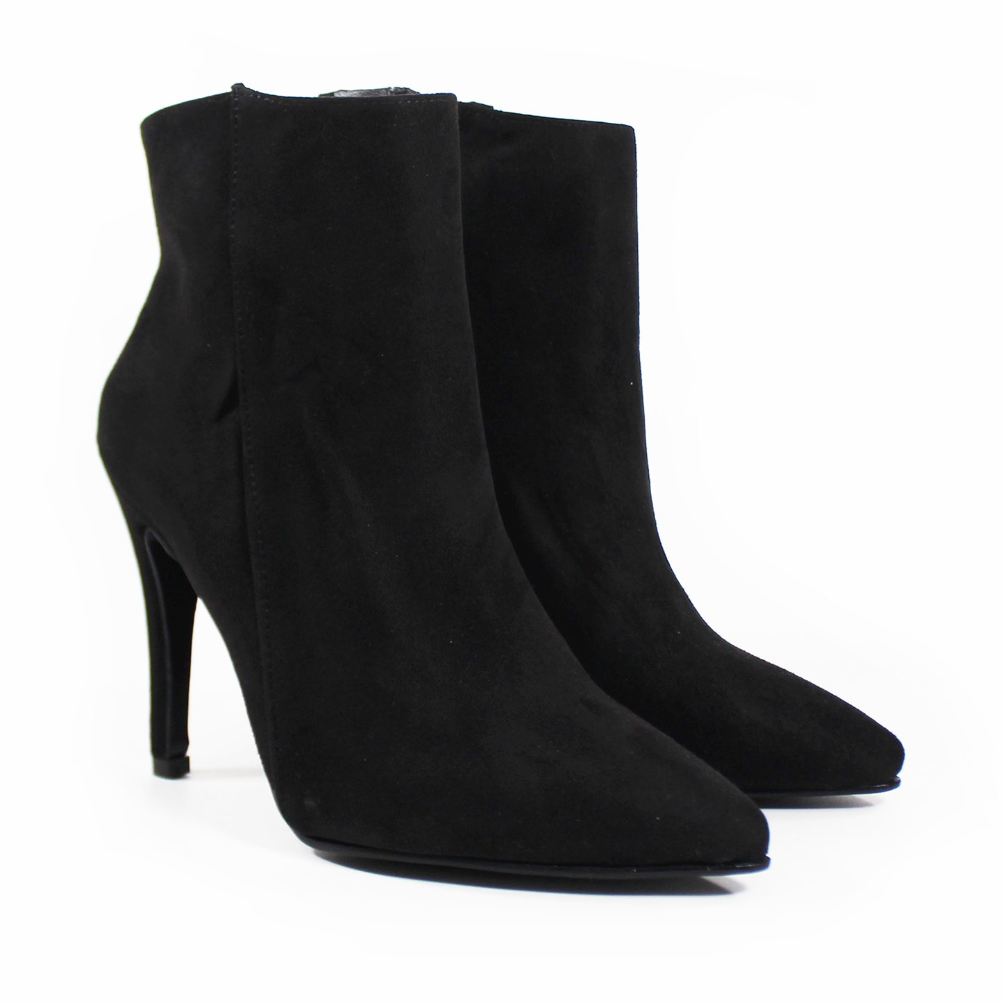 Botín Puntal Tacón Stiletto Negro Ante de Dama TACZA