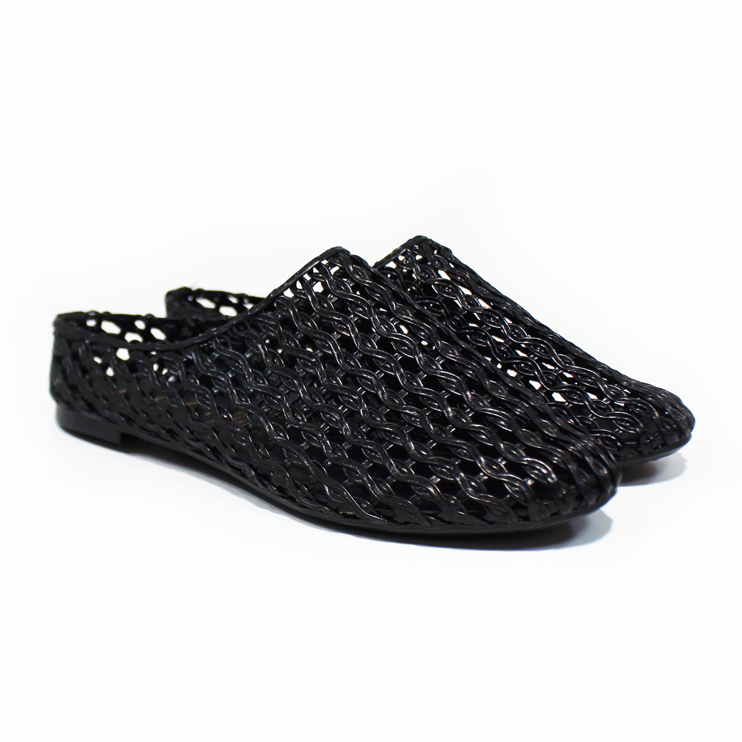 Flat Jelly Mesh de Plástico Negro de Dama TACZA