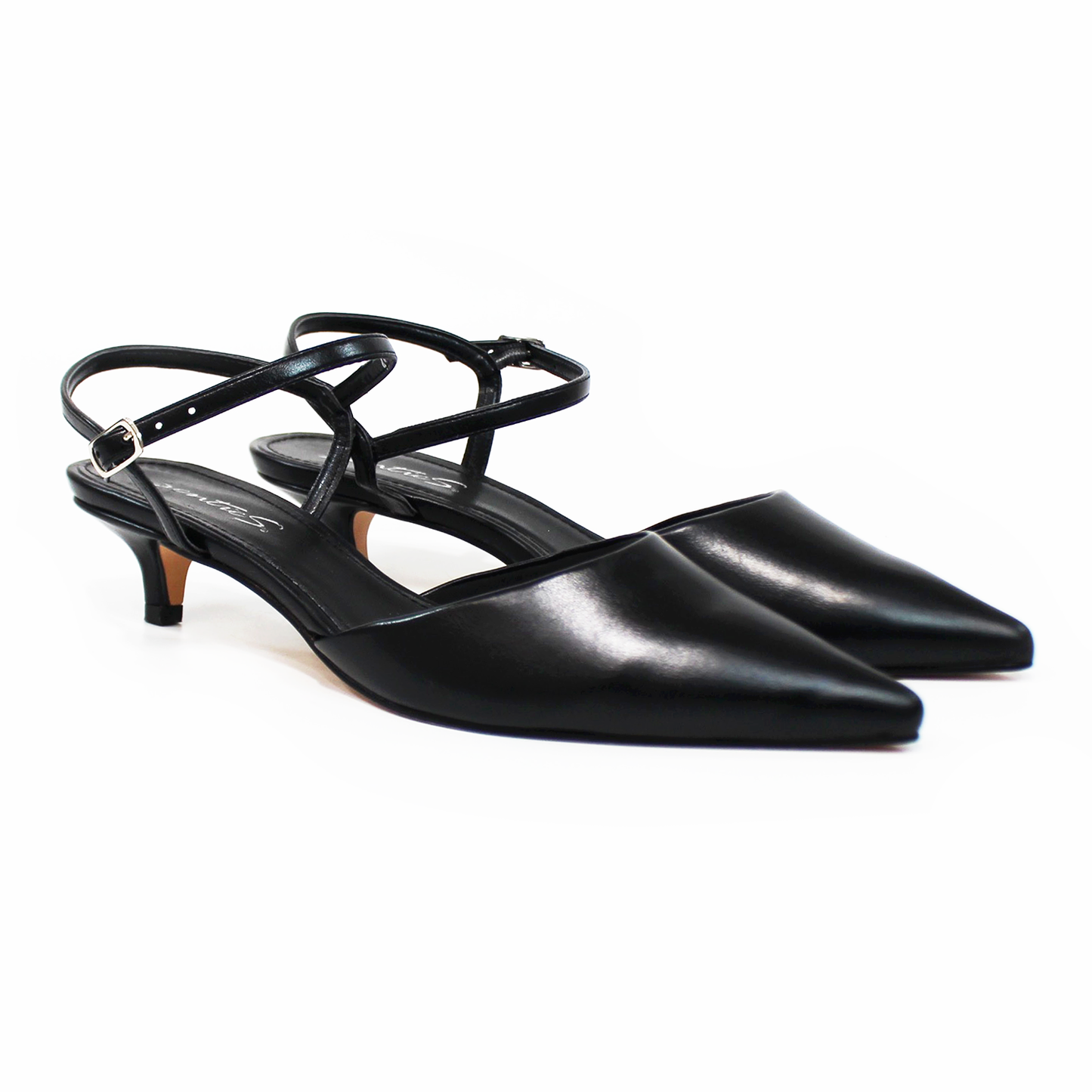Kitten Heel Puntal Negro con Pulsera de Dama SENTIES