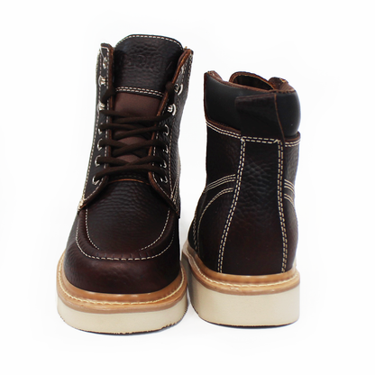 Bota de Trabajo Piel Café de Cintas Suela Mil Rayas para Caballero PADILLA