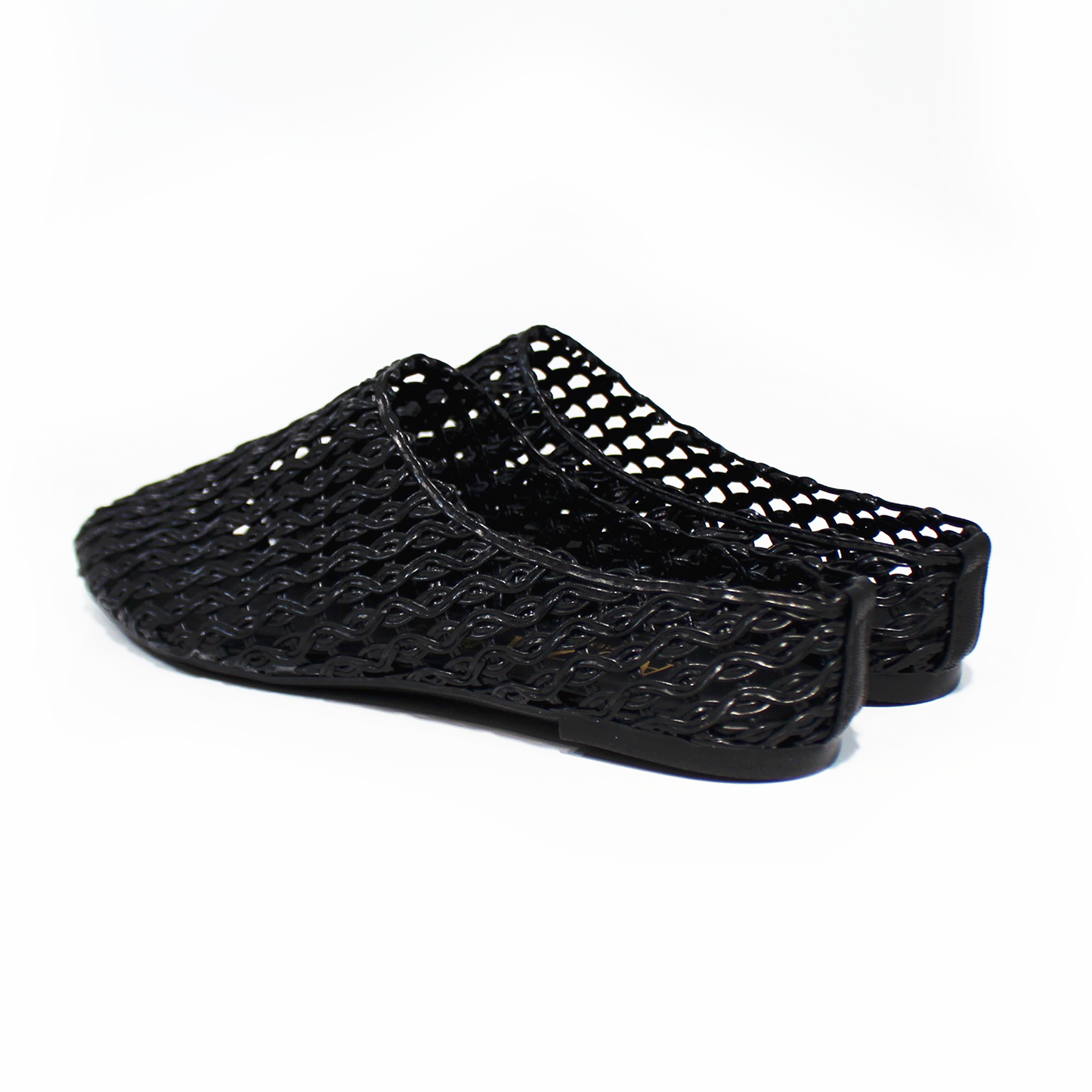 Flat Jelly Mesh de Plástico Negro de Dama TACZA