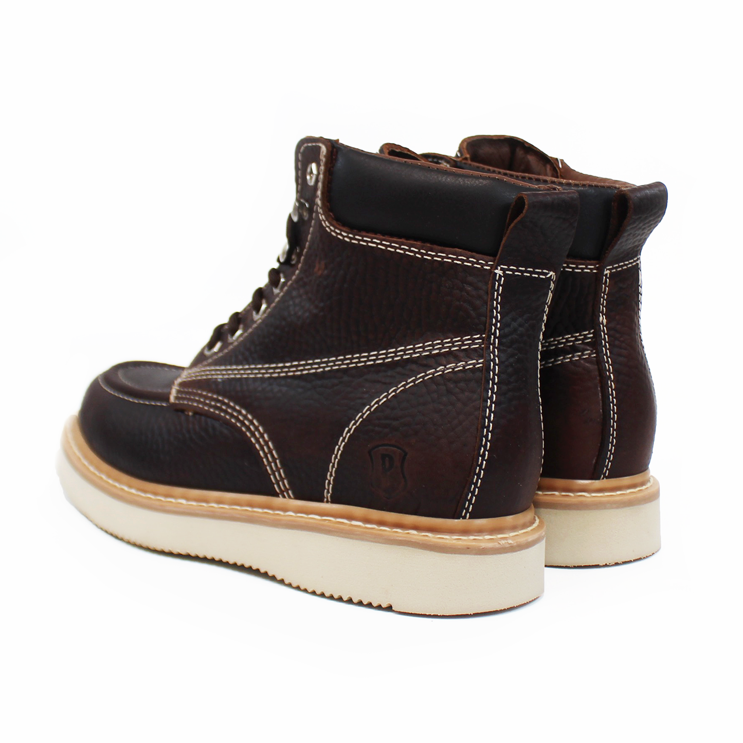 Bota de Trabajo Piel Café de Cintas Suela Mil Rayas para Caballero PADILLA