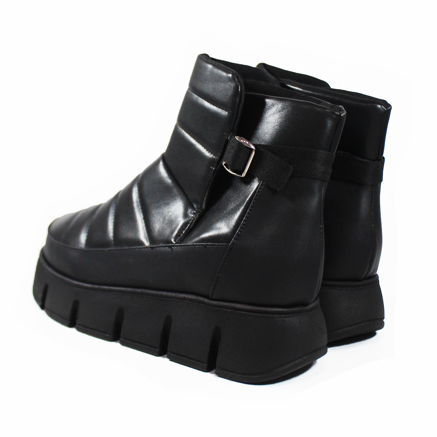 Botín Negro Acolchado Casual de Plataforma SUAVE CAMINAR