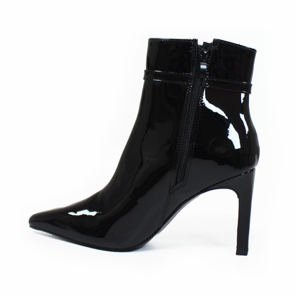 Botín Negro Charol Stiletto con Cinto LADY PAULINA