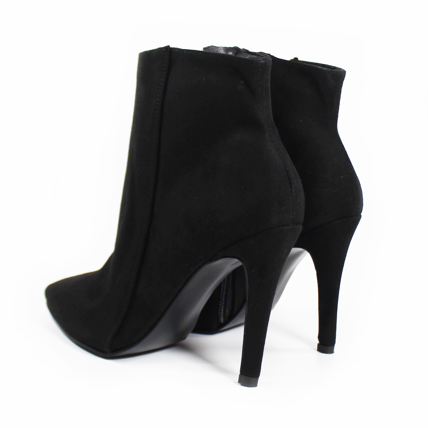 Botín Puntal Tacón Stiletto Negro Ante de Dama TACZA