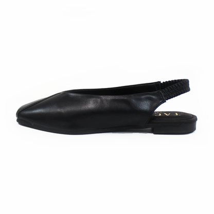 Flat estilo Tabi Negro con Elástico en Talón TACZA