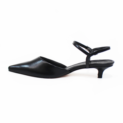 Kitten Heel Puntal Negro con Pulsera de Dama SENTIES