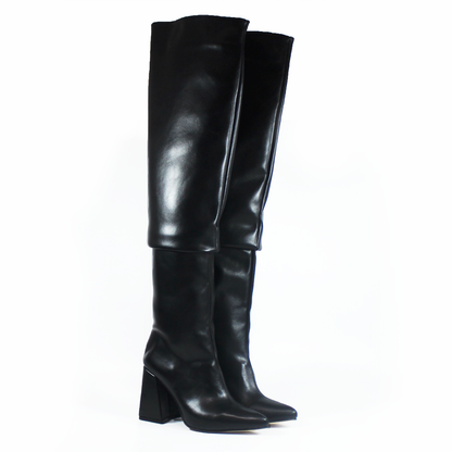 Bota Maxi Larga Negra Puntal de Tacón TACZA