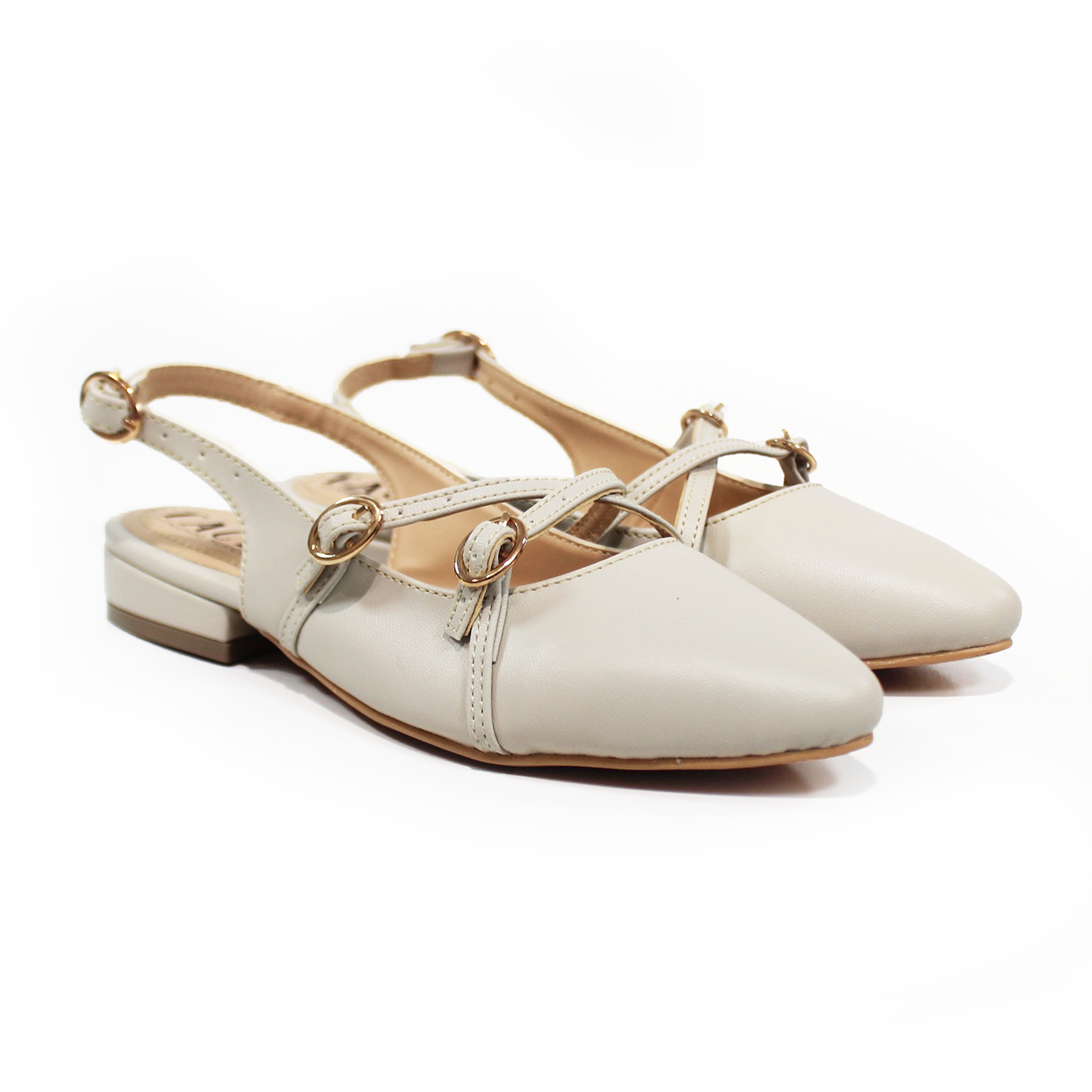 Flat Slingback Destalonada con Tiras Cruzadas Late TACZA
