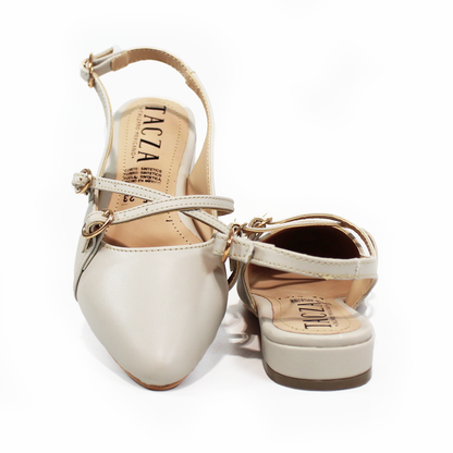 Flat Slingback Destalonada con Tiras Cruzadas Late TACZA