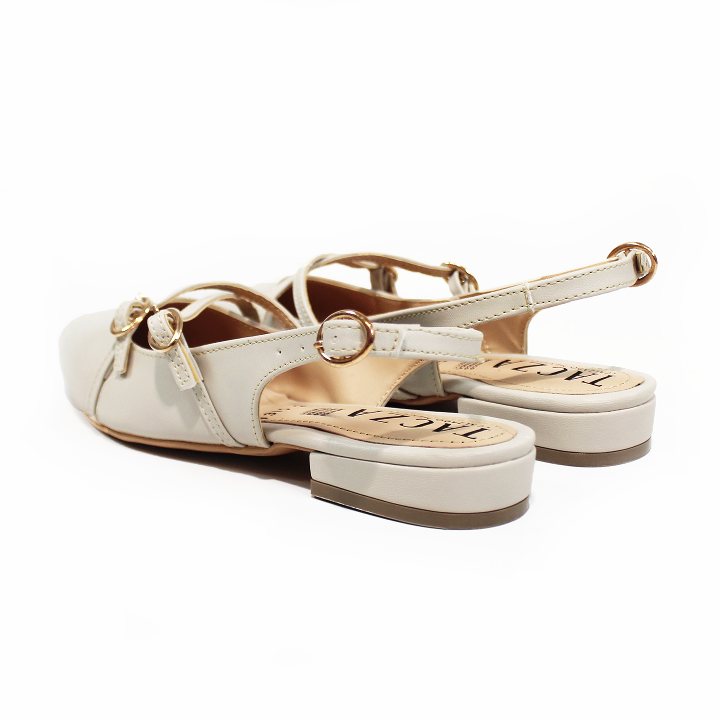 Flat Slingback Destalonada con Tiras Cruzadas Late TACZA