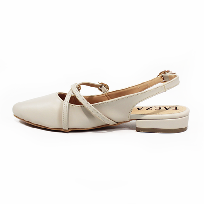 Flat Slingback Destalonada con Tiras Cruzadas Late TACZA