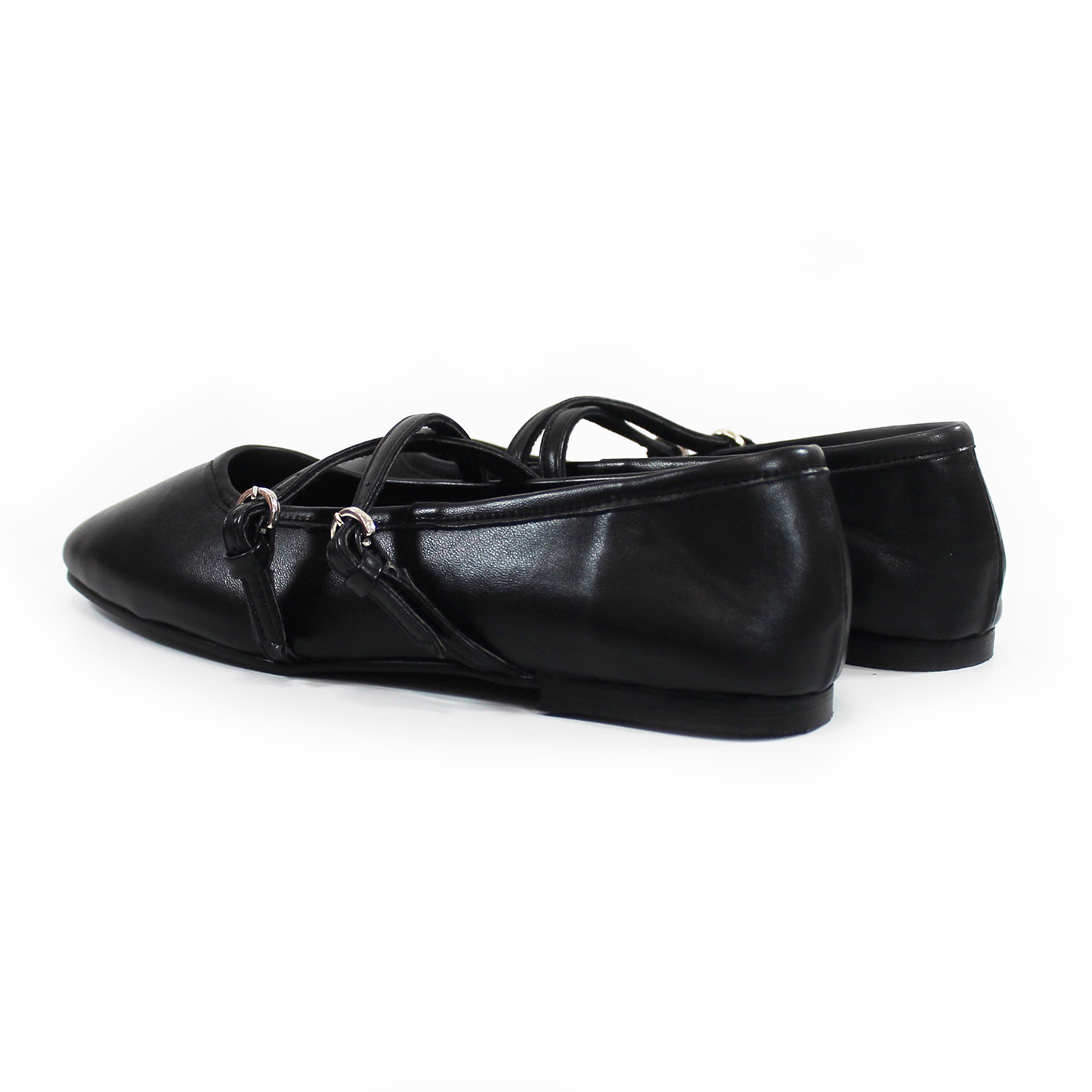 Flat Ballerina Clásica Negro con Pulseras Cruzadas en empeine de Dama TACZA