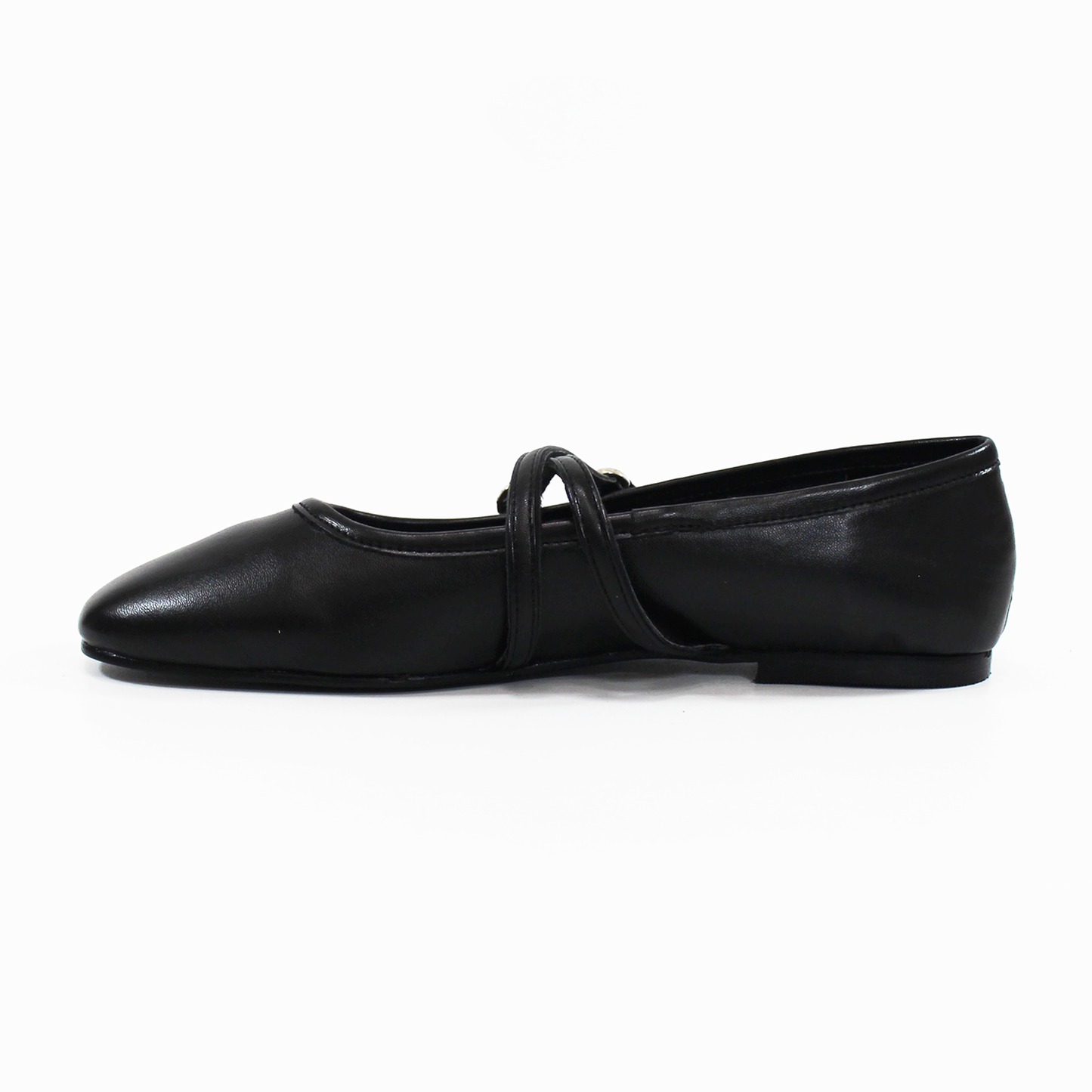 Balerina Flat Clásica con Pulseras Cruzadas Negro de Dama TACZA