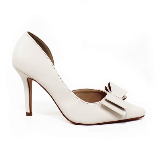 Stiletto Late con Lateral Semiabierto con Moño y Detalles Dorados LADY PAULINA