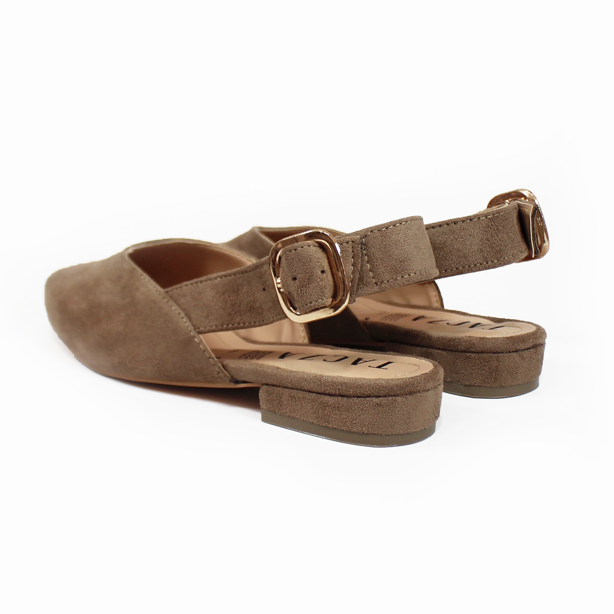 Flat Puntal Slingback Café Camel Gamuzado TACZA