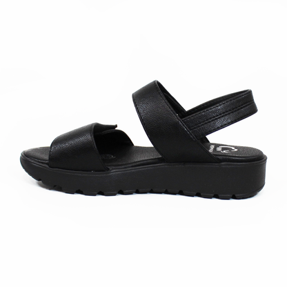 Sandalia NOMADAS doble Velcro con Plataforma Negra de Dama
