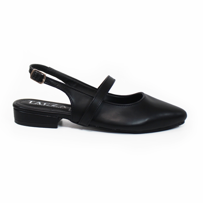 Flat Slingback Destalonada Negro TACZA