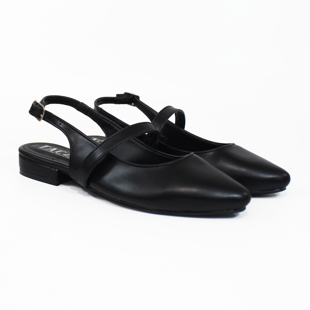 Flat Slingback Destalonada Negro TACZA