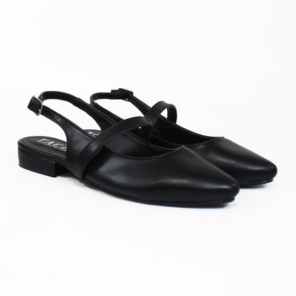 Flat Slingback Destalonada Negro TACZA