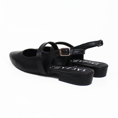 Flat Slingback Destalonada Negro TACZA