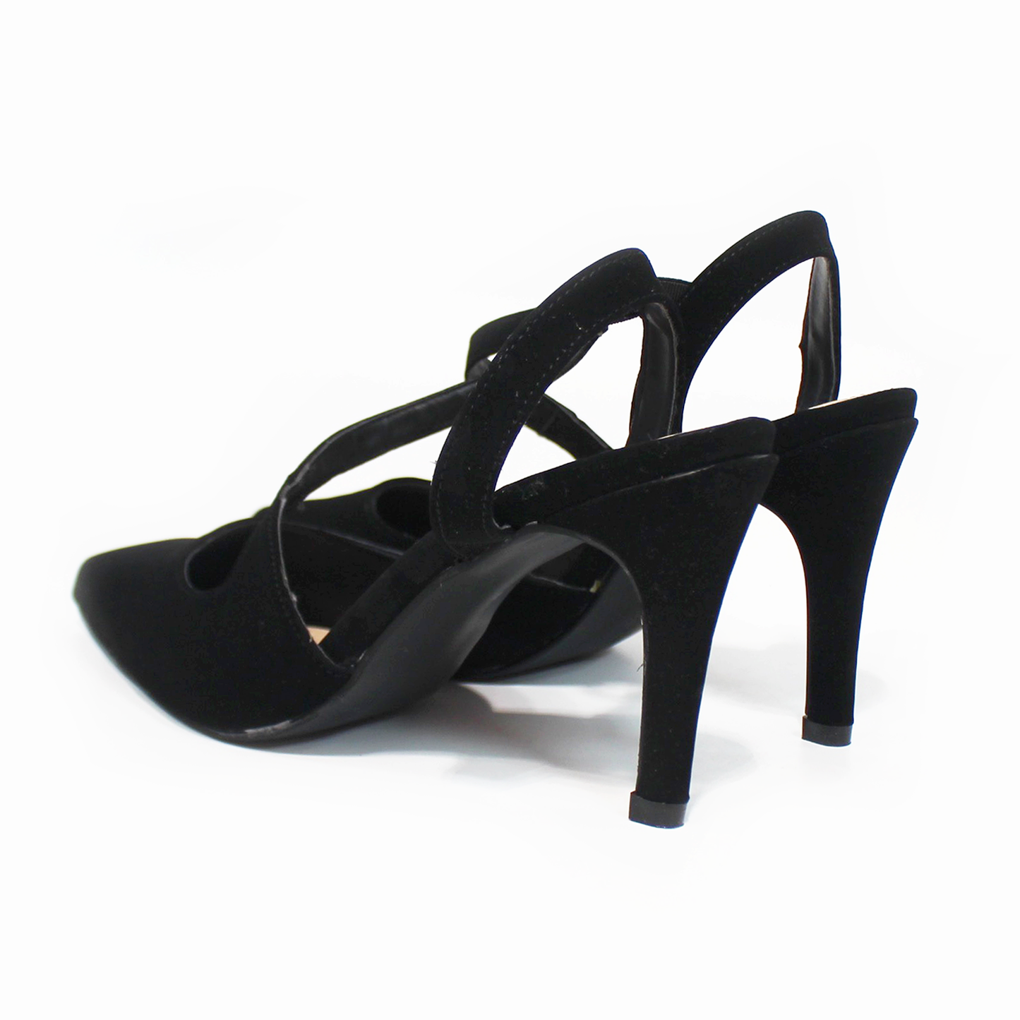 Zapatilla Puntal Negro Ante con Tira Cruzada en Empeine LADY PAULINA