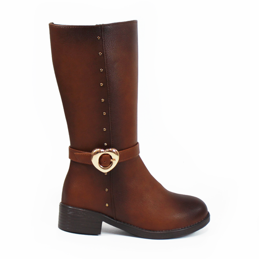 Bota Campera de Niña Tan con Detalles Dorados WILDCAT
