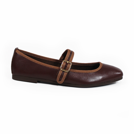 Flat Mary Jane NOMADAS Café Madera de Dama