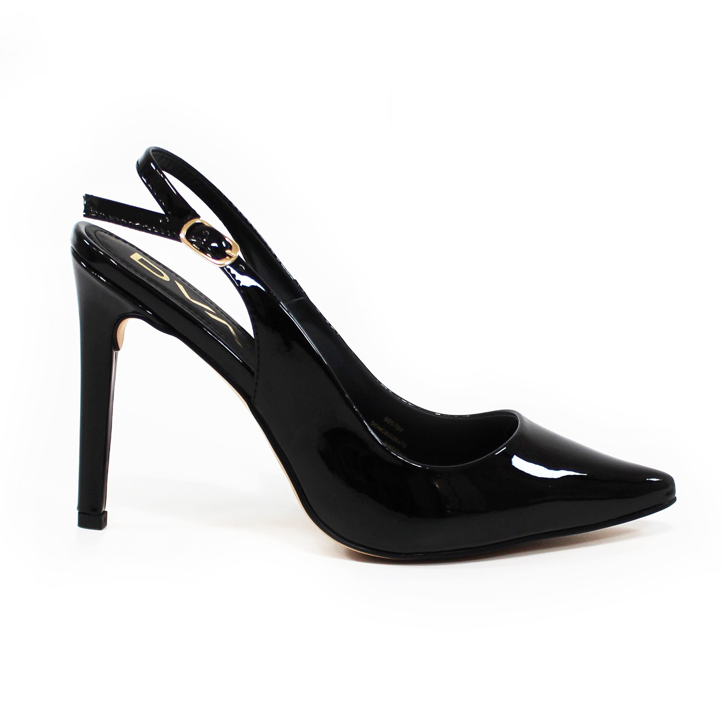 Stiletto Slignback Puntal Negro Charol de Dama DVA