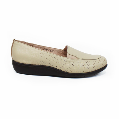 Zapato Confort de Piel Perforado Late de Dama SUAVE CAMINAR