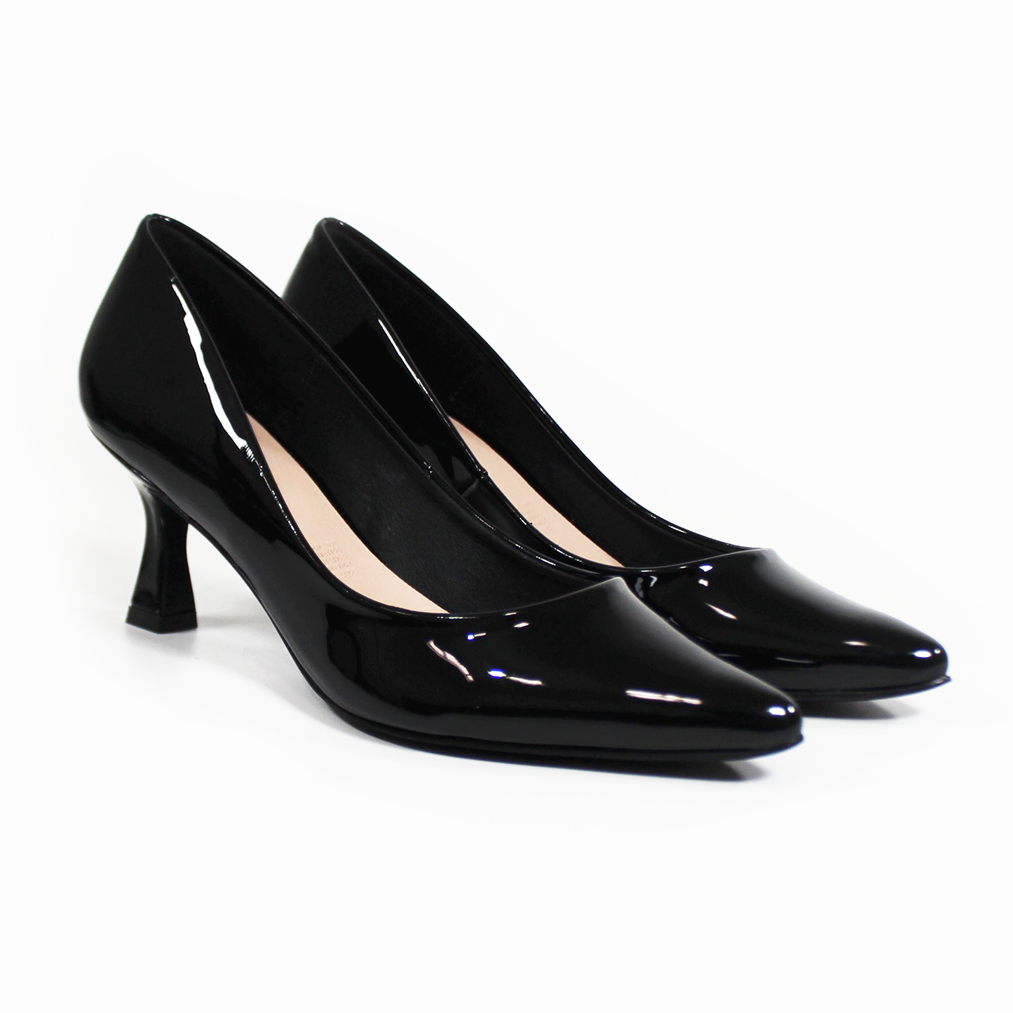 Zapatilla Tacón Campana Negro Charol con Memory Foam de Dama G.LOREN