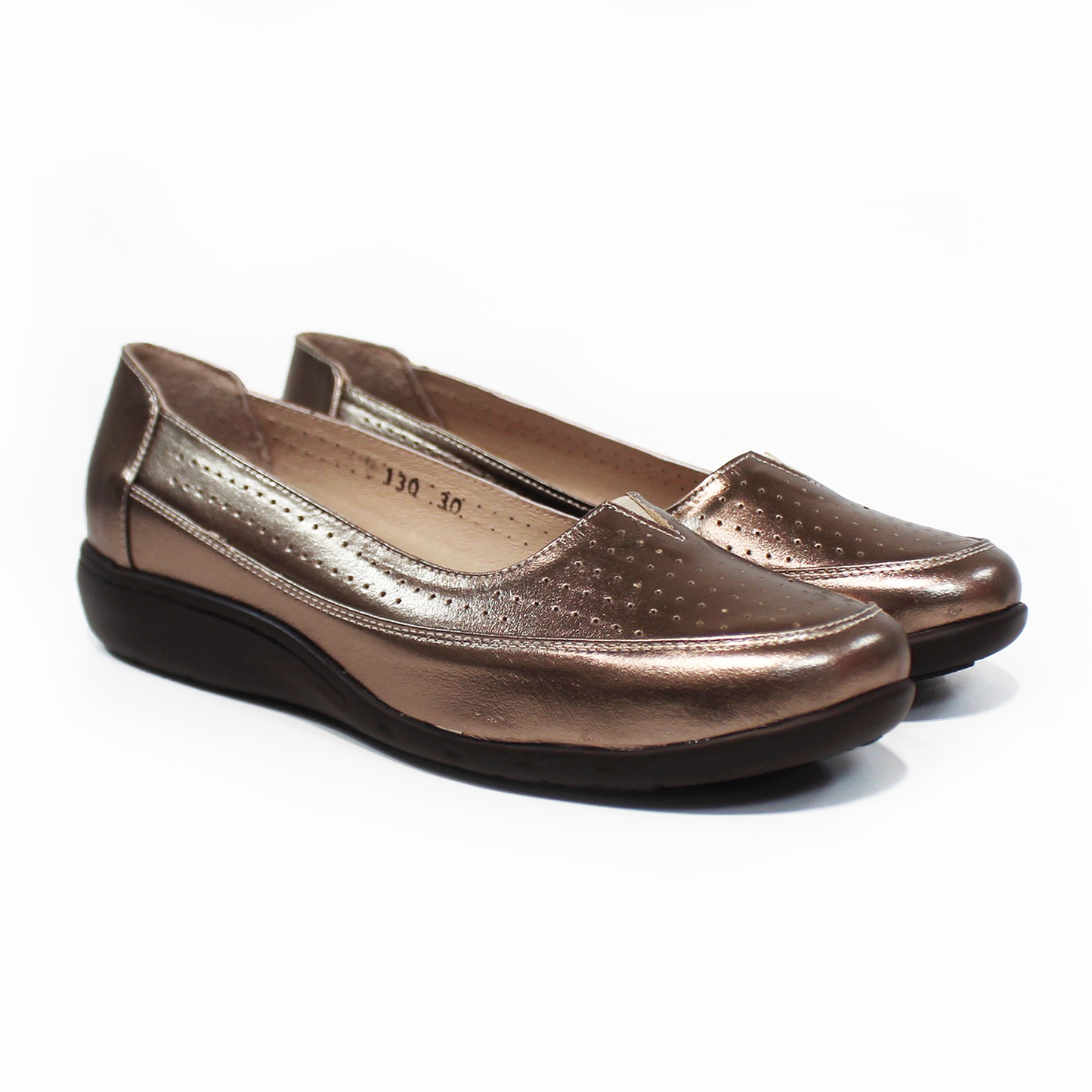 Zapato Confort de Piel Perforado Seda de Dama SUAVE CAMINAR