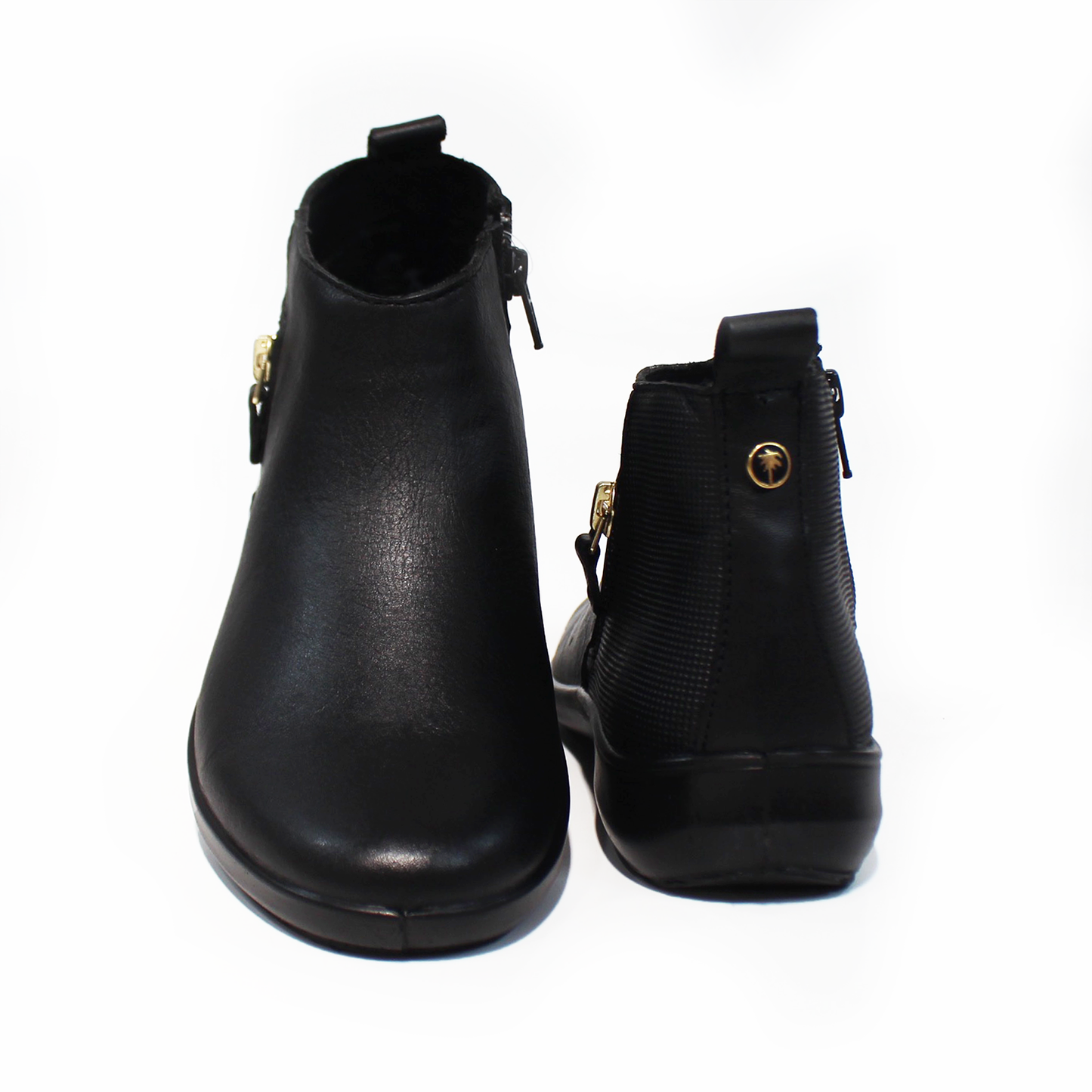Botin de Confort de Piel Negro con Textura de Dama VERDE TABACO