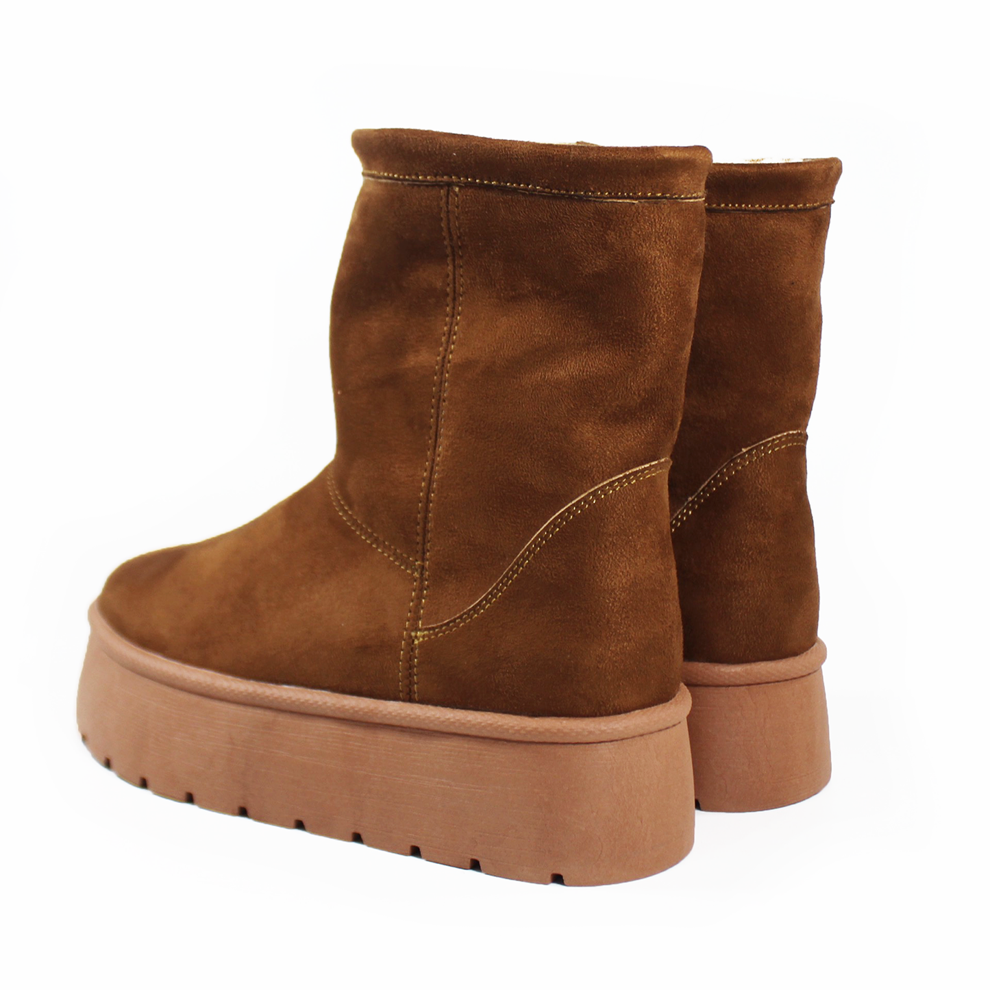 Bota de Invierno con Borrega Tan Doble Uso de Plataforma de Dama ZTA