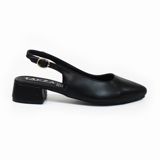 Zapatilla Mini Tacón Slingback Negro TACZA