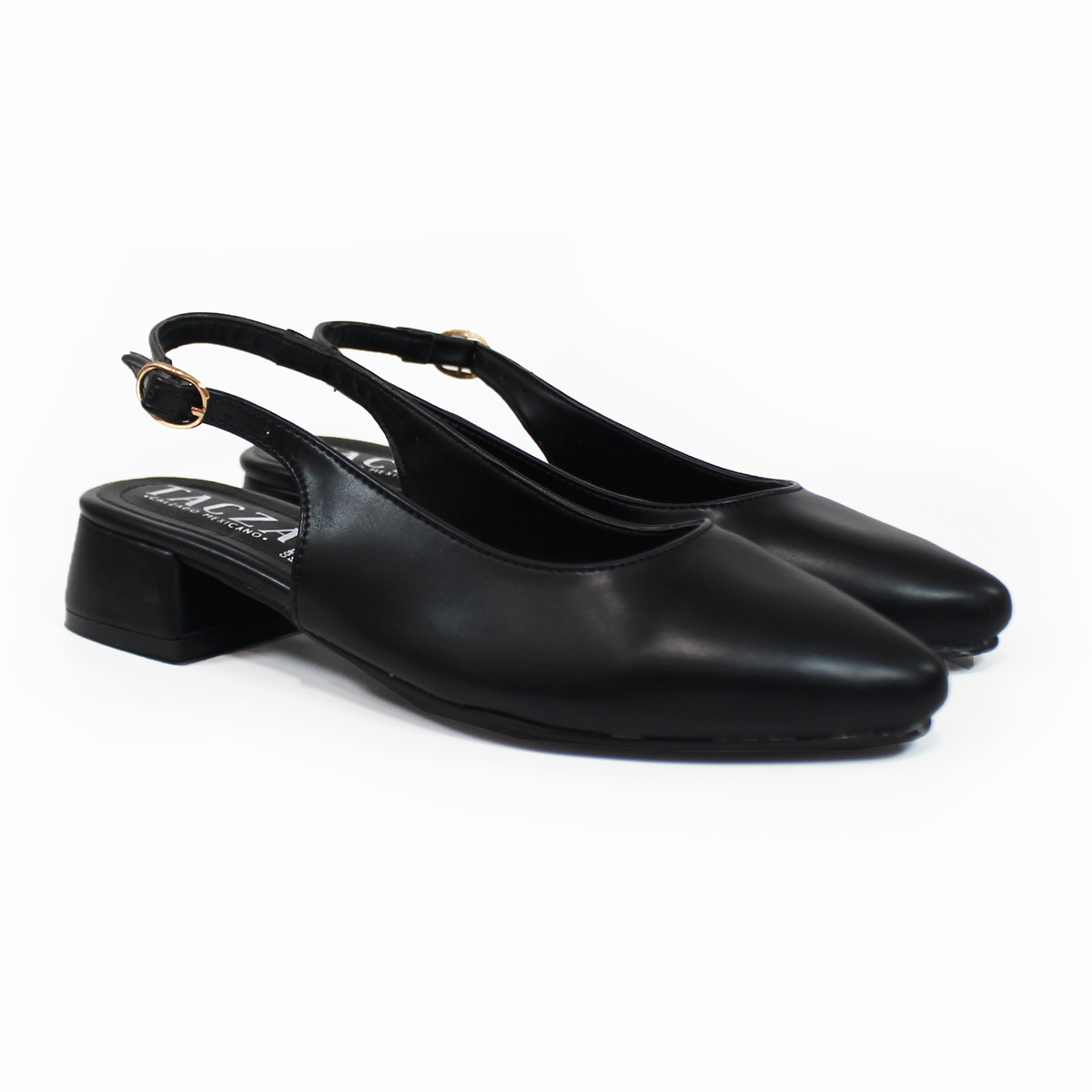 Zapatilla Mini Tacón Slingback Negro TACZA