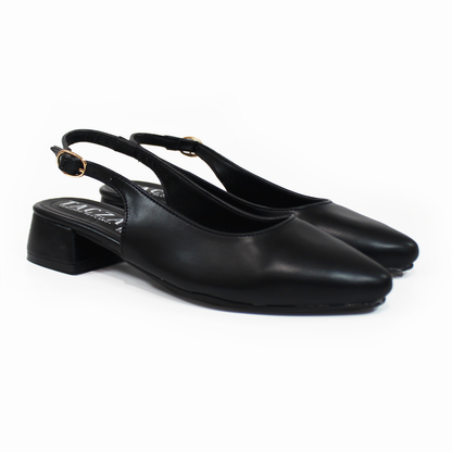 Zapatilla Mini Tacón Slingback Negro TACZA