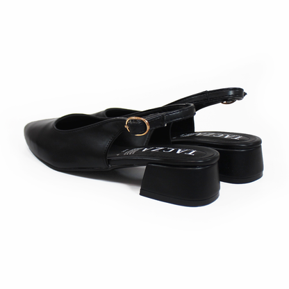 Zapatilla Mini Tacón Slingback Negro TACZA