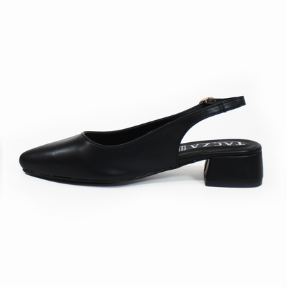 Zapatilla Mini Tacón Slingback Negro TACZA