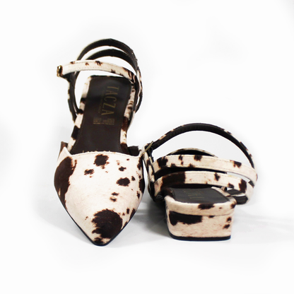 Flat Slingback puntal de Vaca con Pulsera Destalonado de Dama TACZA