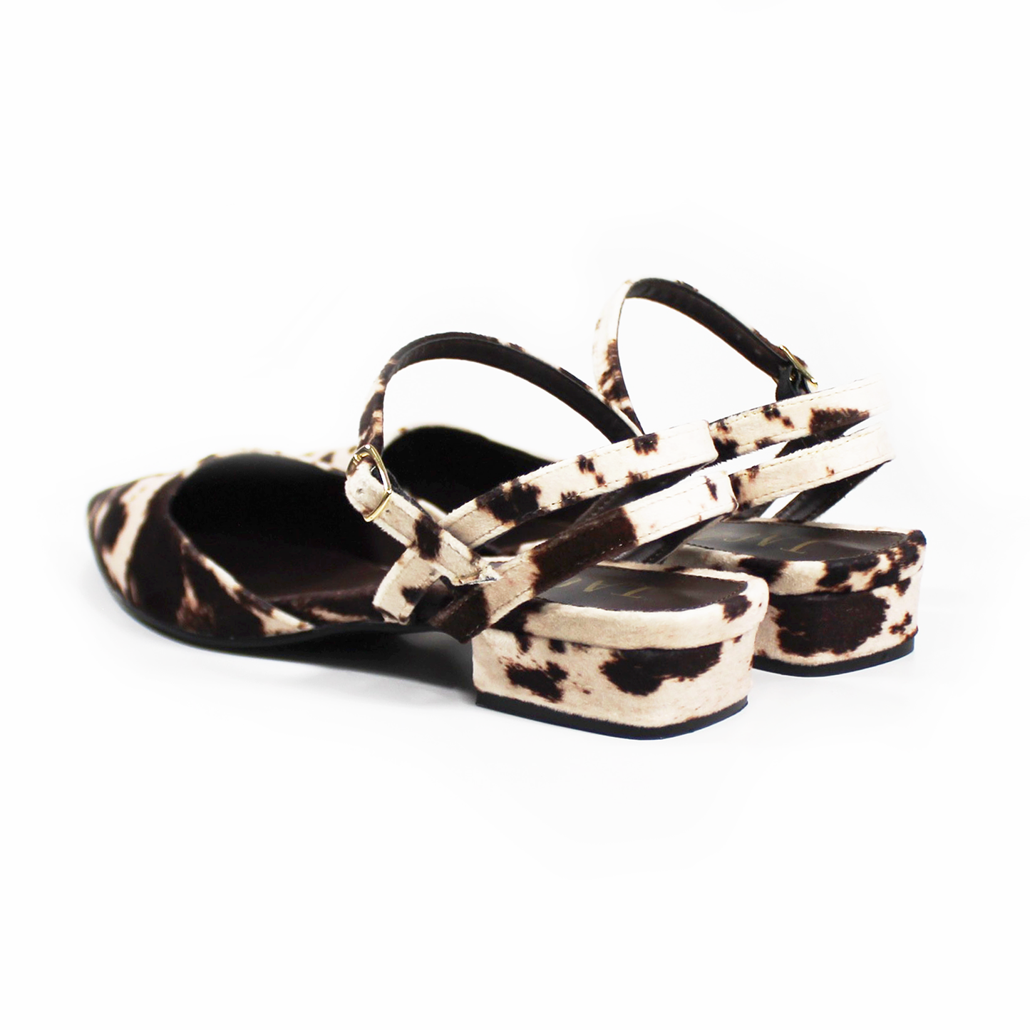 Flat Slingback puntal de Vaca con Pulsera Destalonado de Dama TACZA