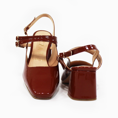 Zapatilla Mary Jane Puntal Cacahuate Charol de Dama TACZA