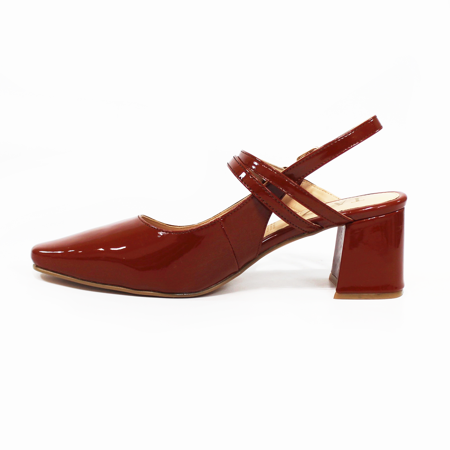 Zapatilla Mary Jane Puntal Cacahuate Charol de Dama TACZA