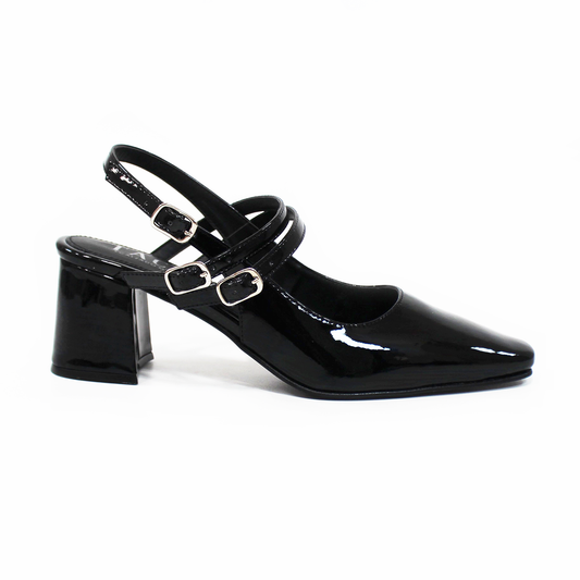 Zapatilla Mary Jane Puntal Negro Charol de Dama TACZA