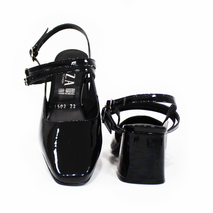 Zapatilla Mary Jane Puntal Negro Charol de Dama TACZA