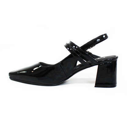 Zapatilla Mary Jane Puntal Negro Charol de Dama TACZA