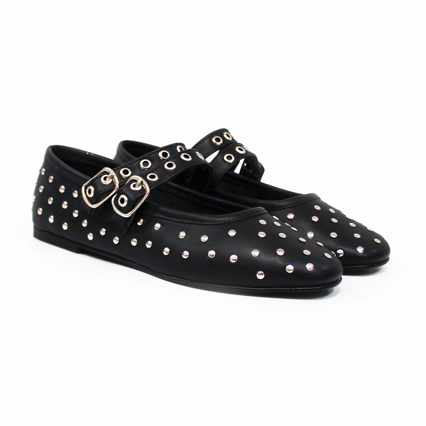 Flat Ballerina con Estoperoles doble Pulsera color Negro de Dama TACZA